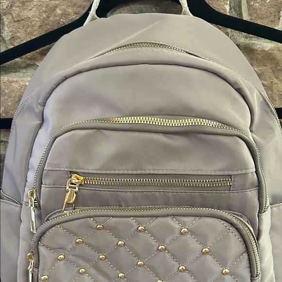 New Elegant Taupe Quilted Backpack main image 8